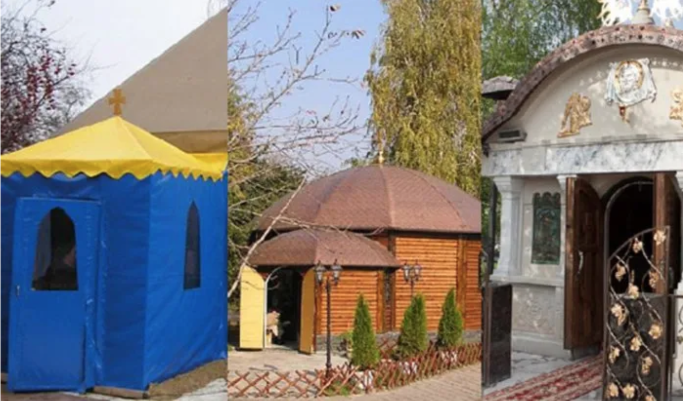 Еволюція самовільно зведеного Юрієм Хароном храму на території національного заповіднику — від намету до капітальної будівлі