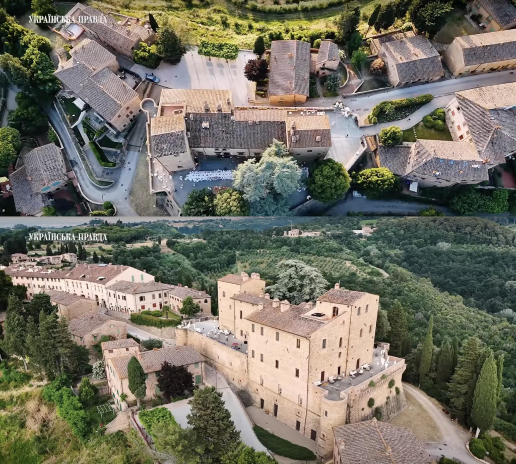 Замок Castel Falfi в Тоскані під час весілля Антона Фісталя і Анни Злочевської 
